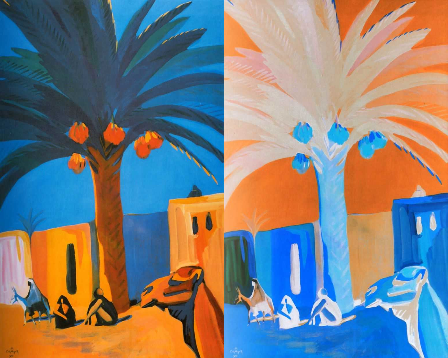 М.С. Сарьян «Финиковая пальма. Египет». Проверка цветовой гармонии инверсией цвета